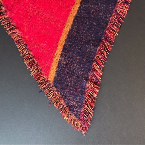 Collection Eighteen Color Blocked Wrap, Unique Shape & Colors, Fringed - Picture 8 of 14